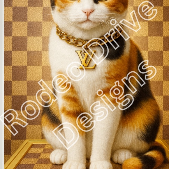 11x17 Luxury-Inspired Calico Cat Art Print - Picture 2 of 2